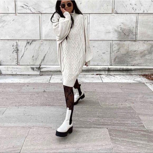 High Profile Chelsea Boots White H&M Size 7 EU38 - Picture 4 of 6